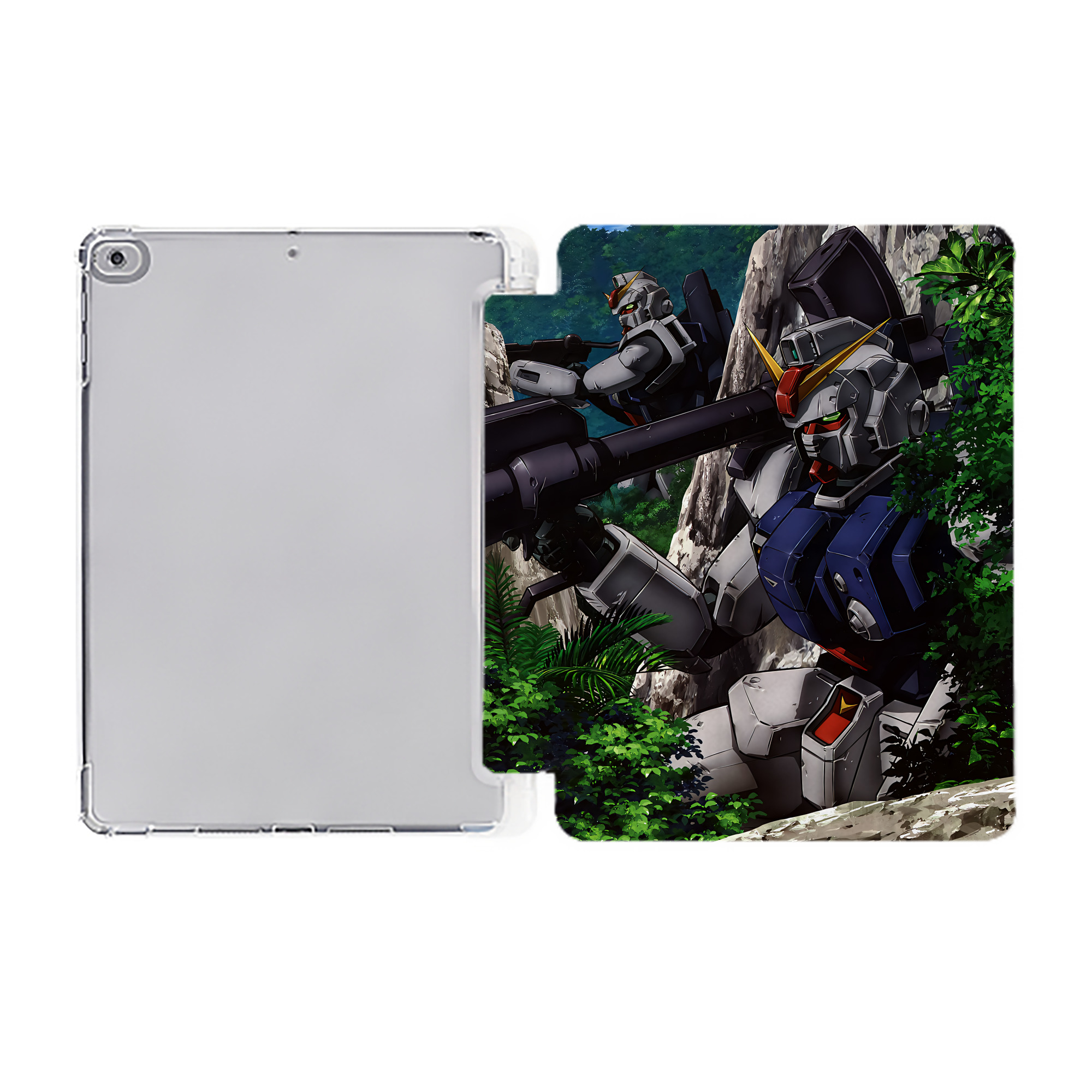 （画像用） 機動戦士ガンダム Mobile Suit Gundam IPad ケース ペン収納付き 三つ折りスタンド PUレザー×シリコン 対応機種9.5/10.5/10.9インチ